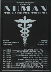 Gary Numan 1994 Sacrifice Tour Poster